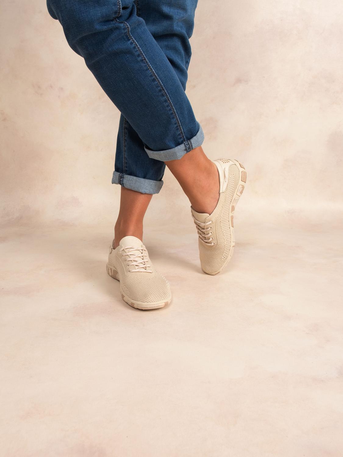 Tennis en toile femme ecru camo JAZARIA