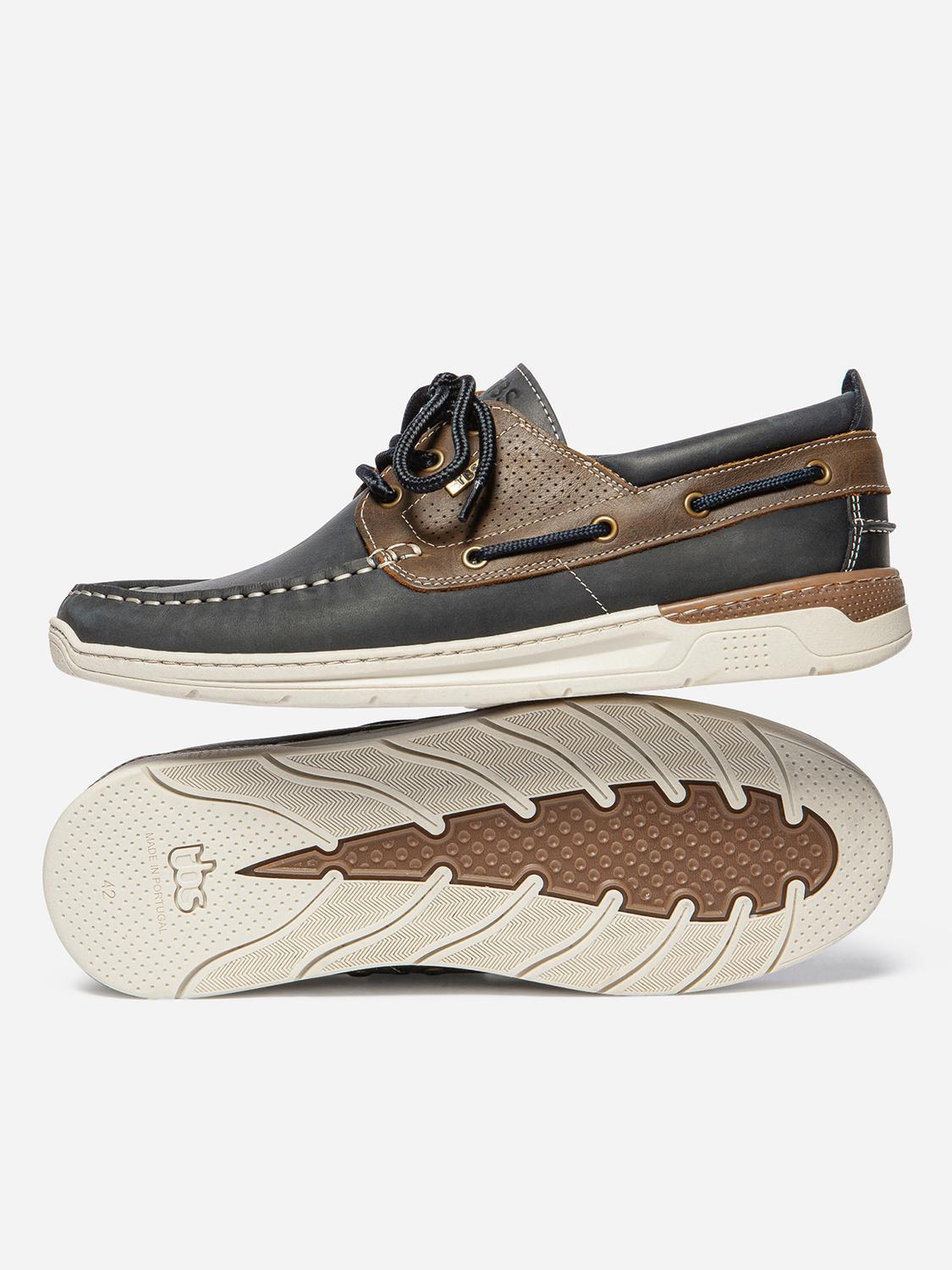 Chaussures bateau homme marine et tan MATBOAT