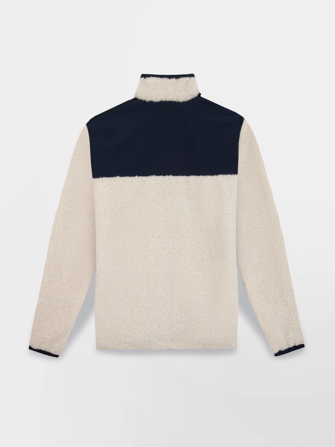 Veste Sherpa homme ecru KUSEYZIP