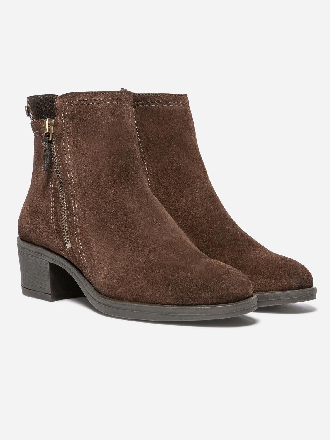 Boots Zippées Femme Cuir Chocolat WASSILA