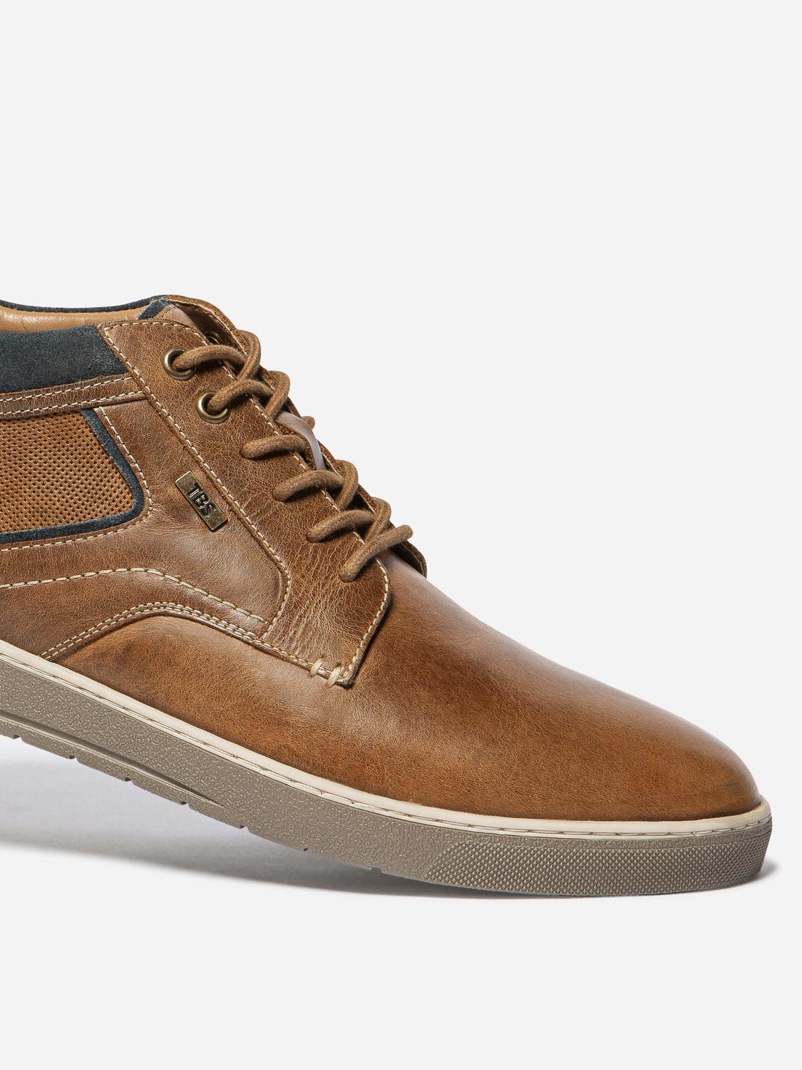Bottines Homme Cuir Cognac et Marine RINALDO
