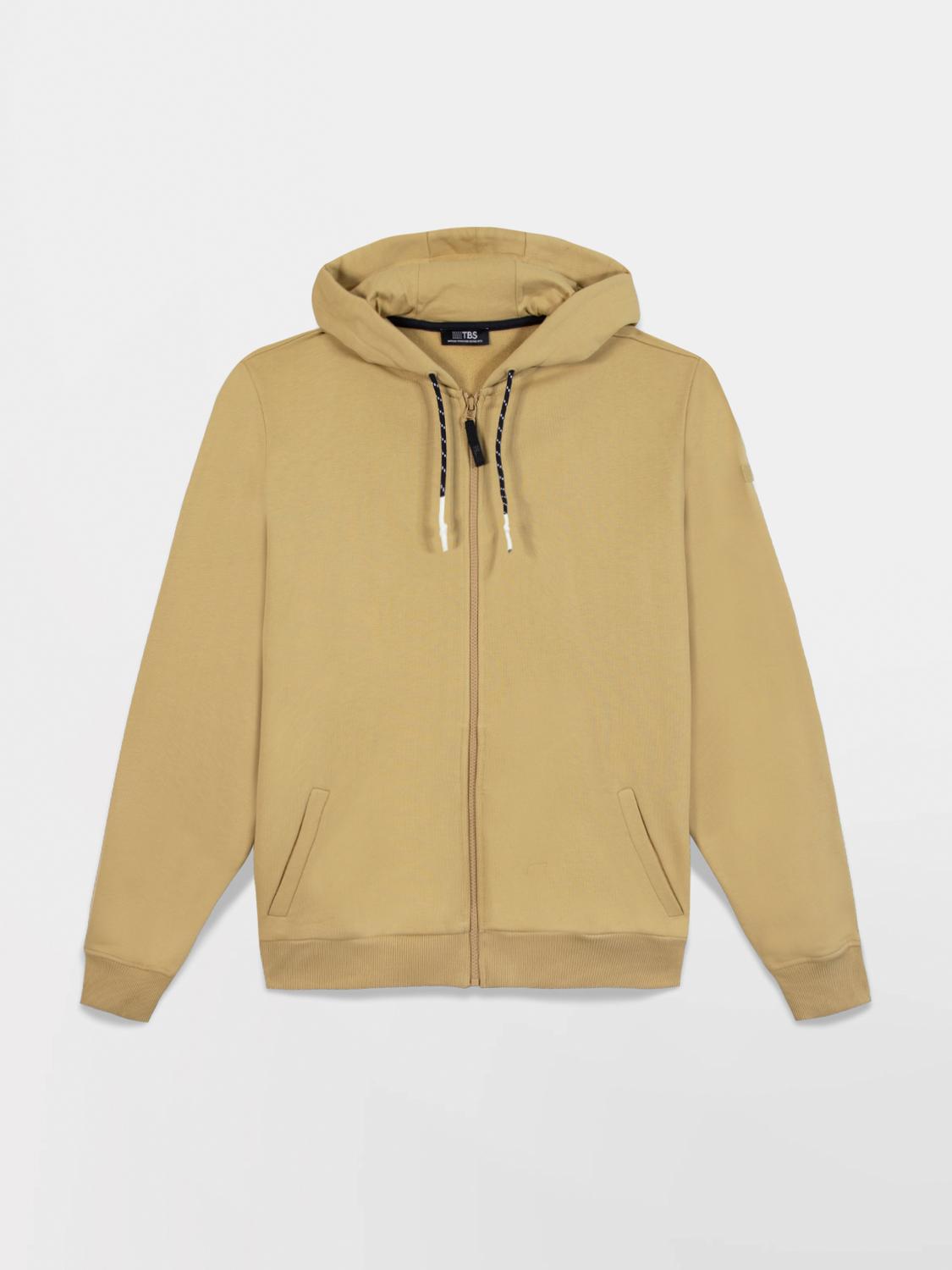 Sweat zippé Manches Longues Beige JULINZIP