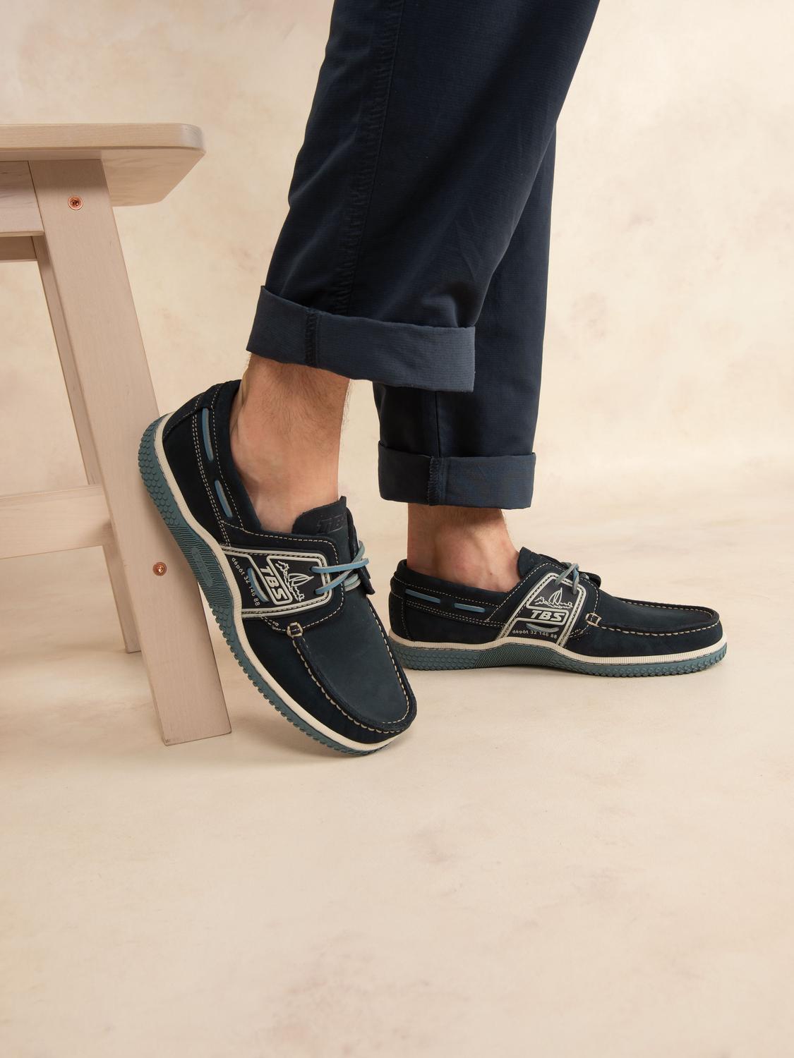 Chaussures bateau homme navy et chambray GLOBEK