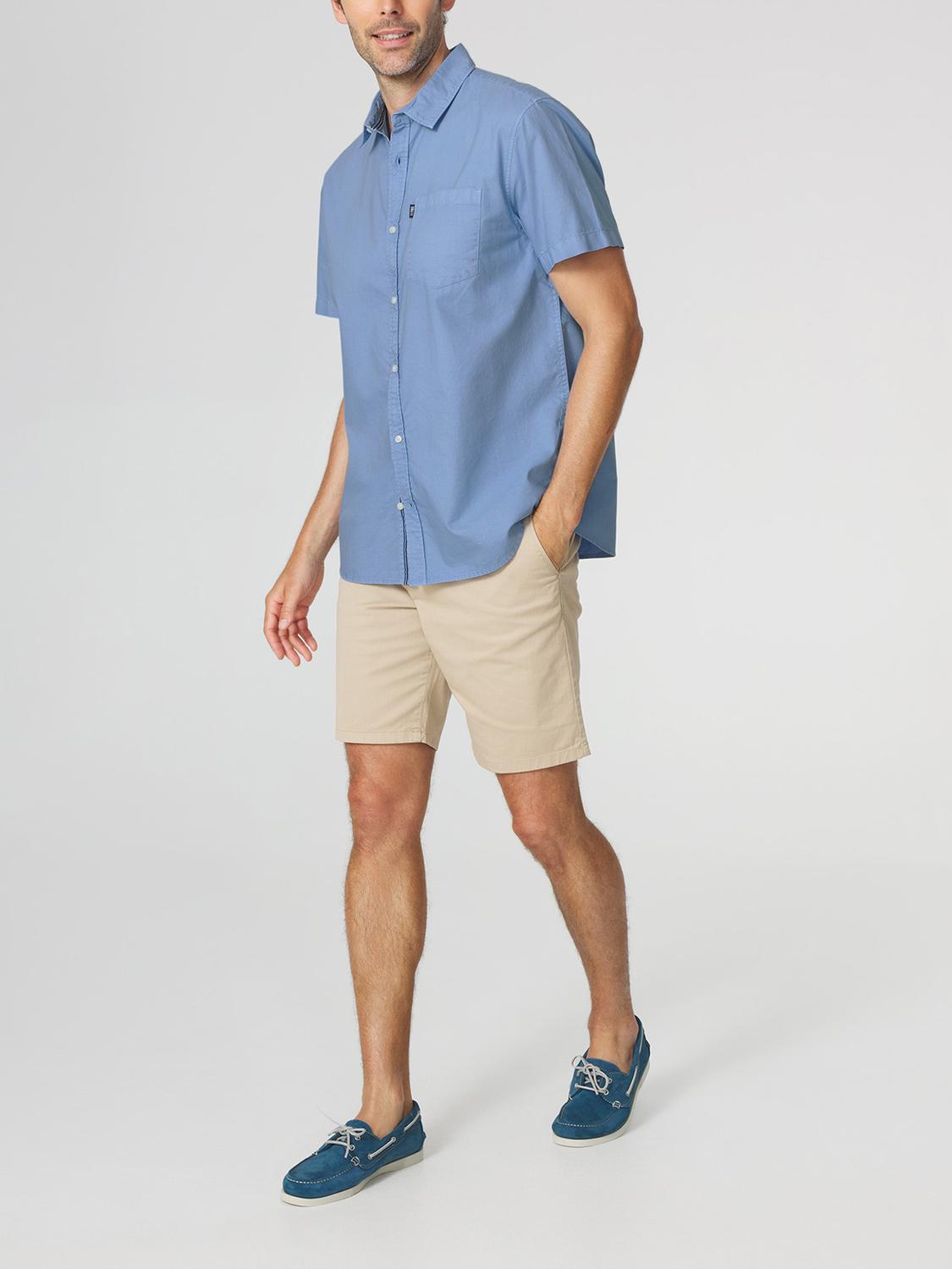 Chemise Homme Manches Courtes Coupe Confort Bleu BRODYCHA