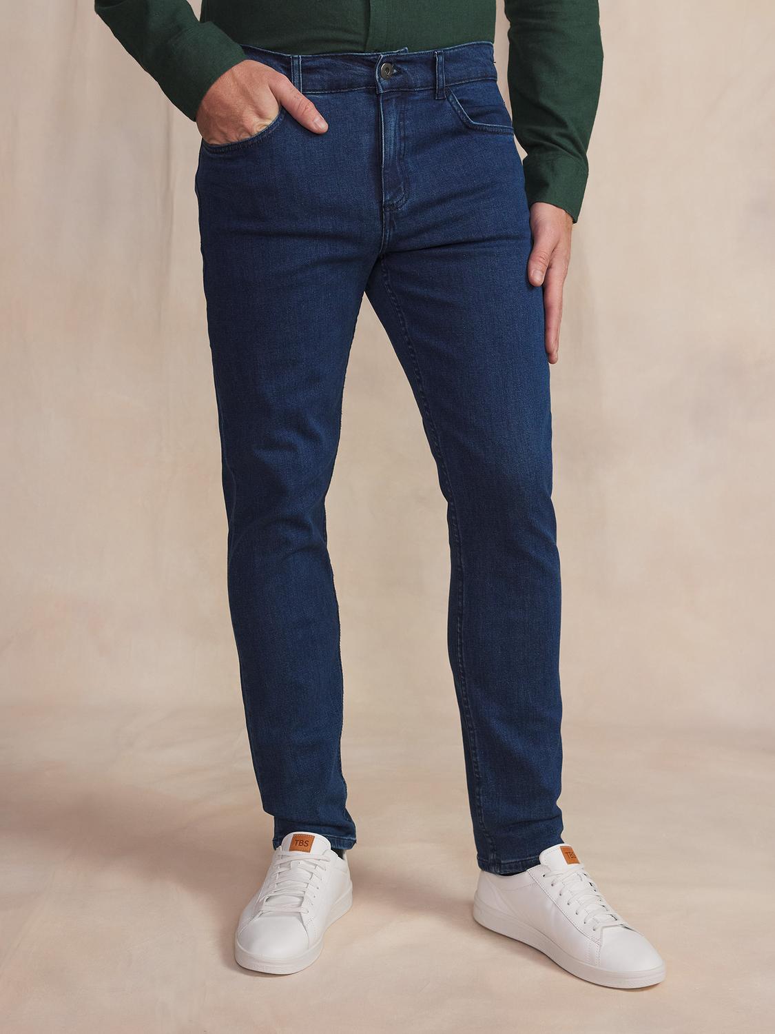Jean Brut Homme Coupe Droite Ceinture Elastiquée Jean Brut Homme Coupe Droite Ceinture Elastiquée