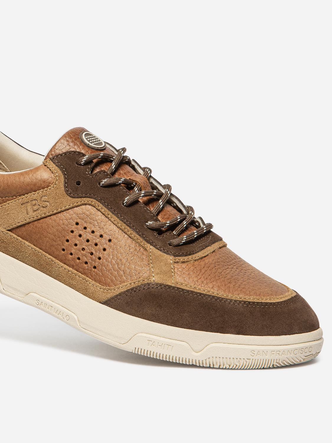 Tennis Homme Cuir Camaieu Marron GUYLHEM