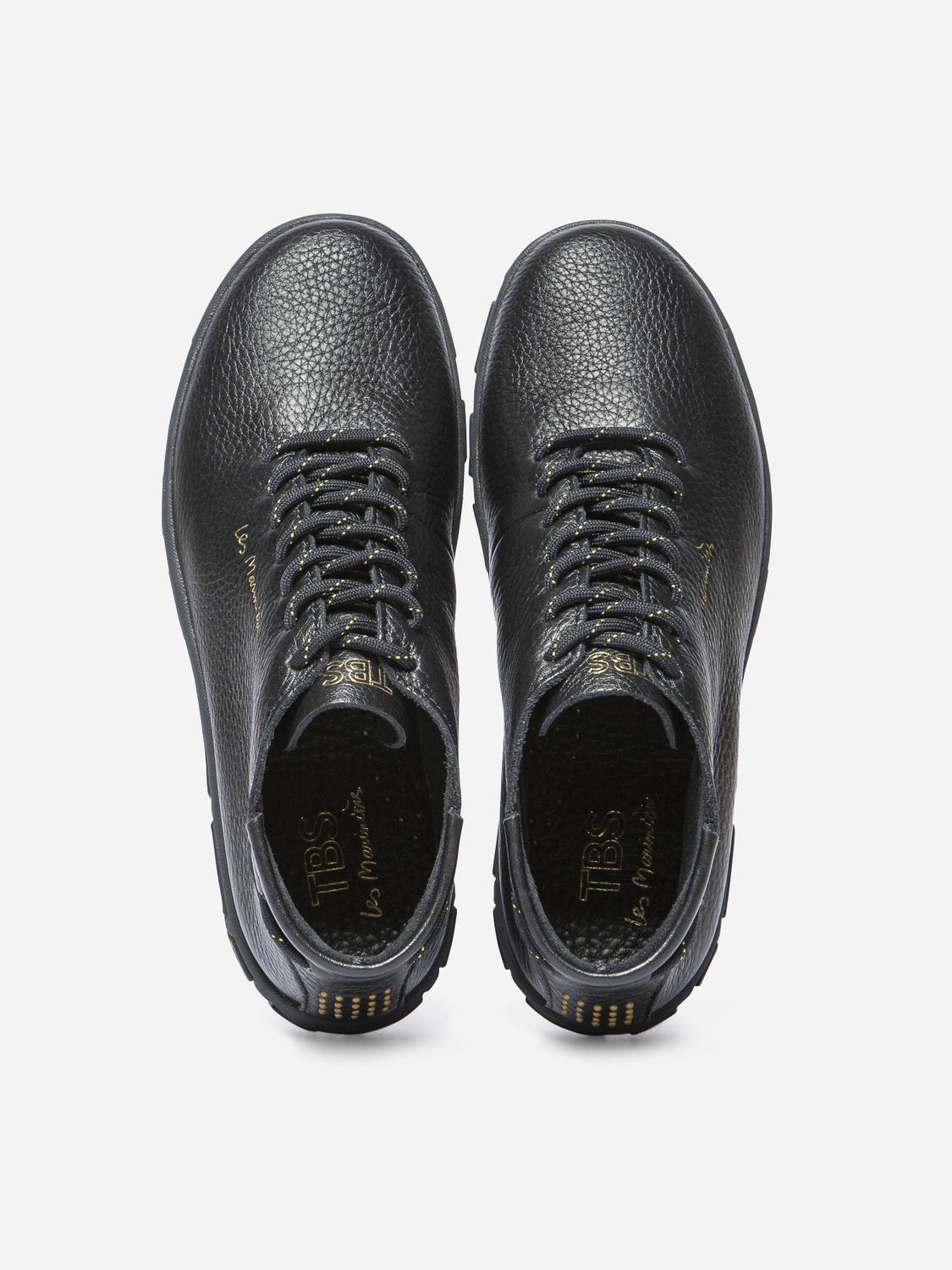 Tennis Montantes Femme Confort Marine Détail Or