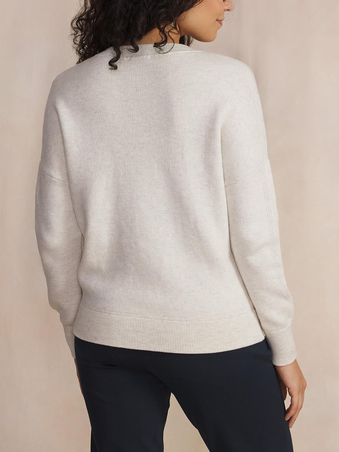 Pull Femme Tricot Col V Coton Laine Blanc ENOLAVER