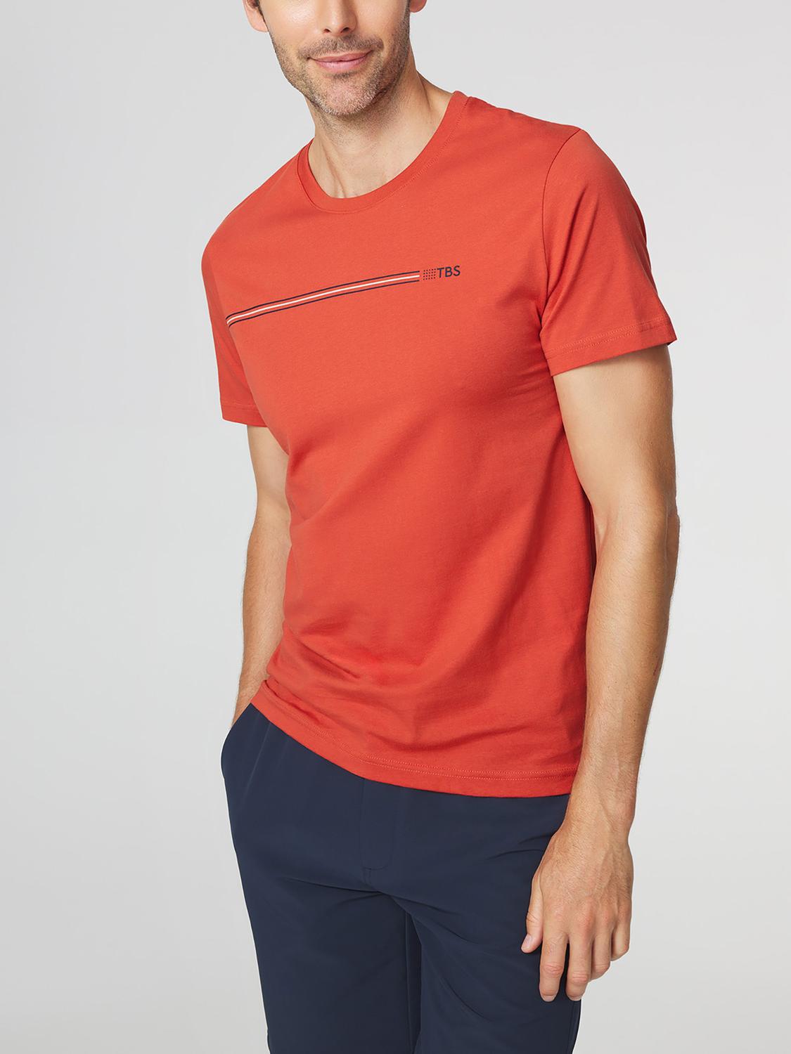 T-shirt Homme Coupe Ajustée Jersey Rouge MELUTEE