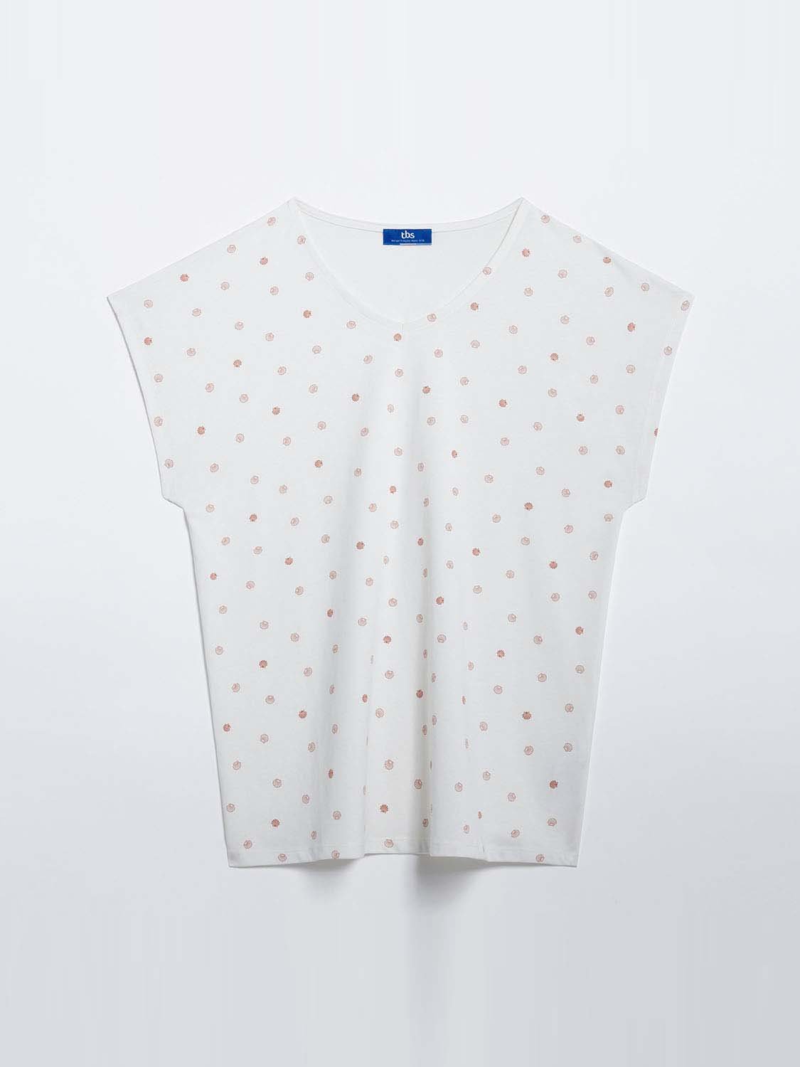 Tee shirt Femme Motif Coton Biologique Blanc