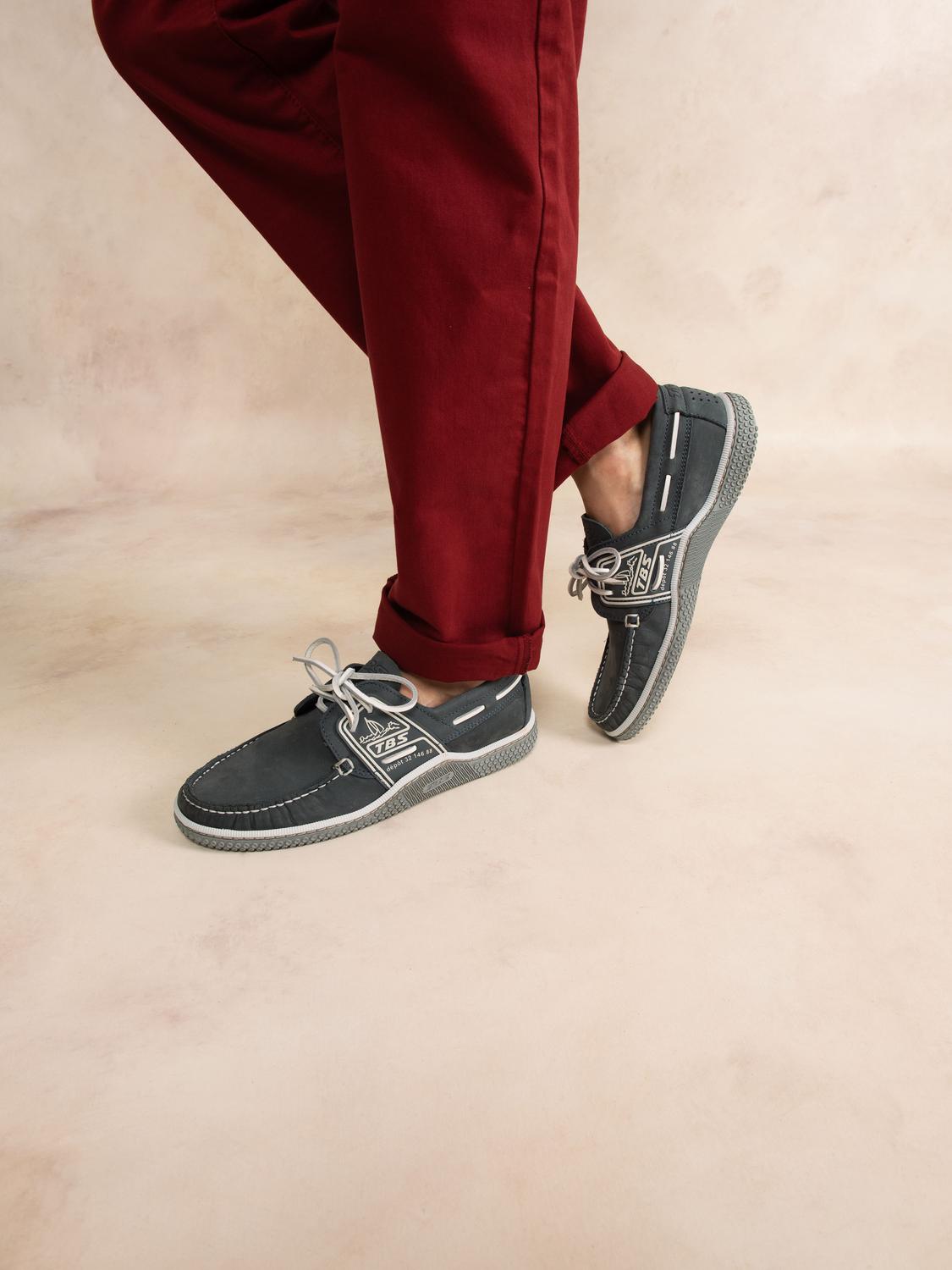 Chaussures Bateau Homme Cuir Nubuck Gris