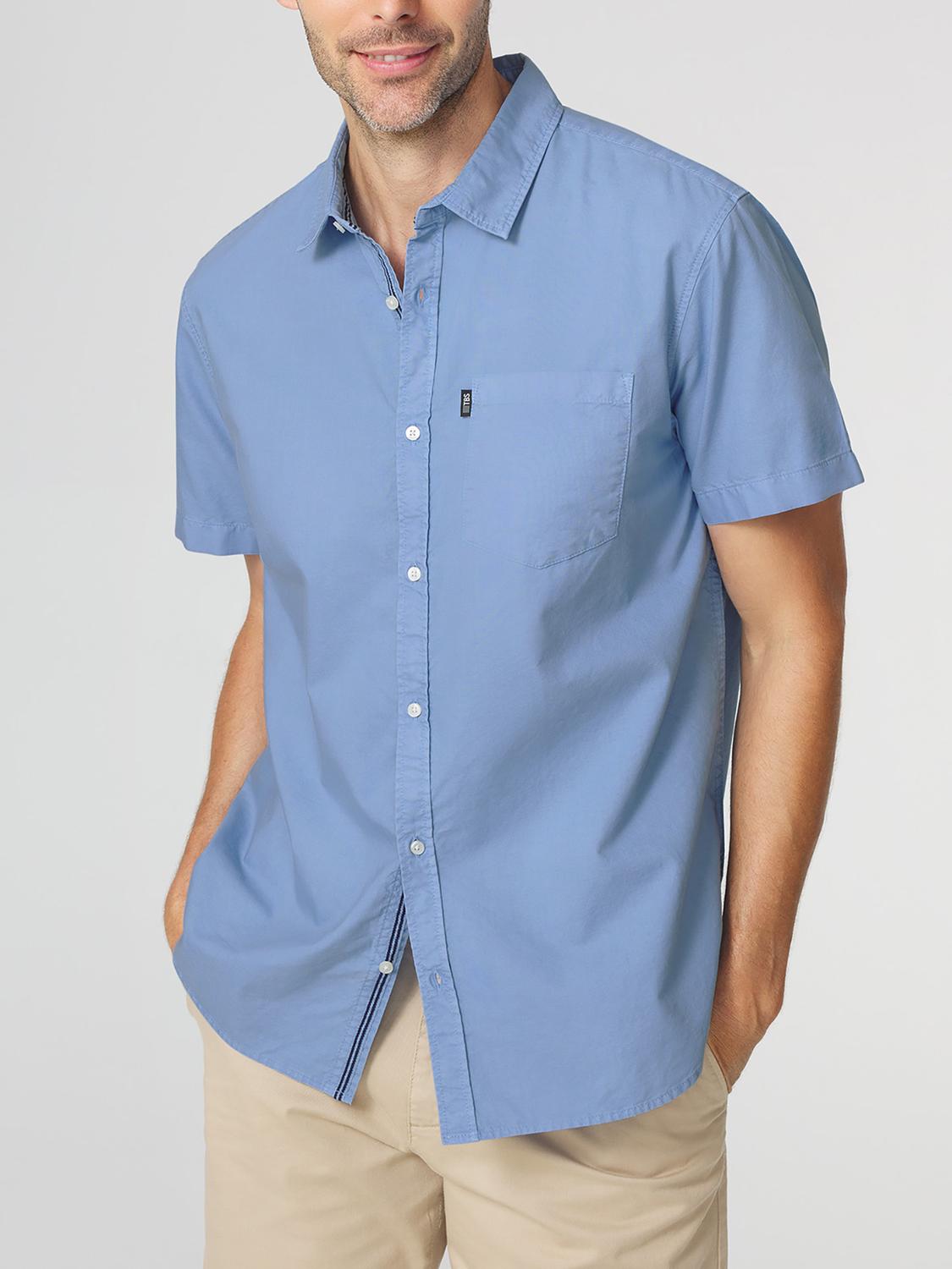 Chemise Homme Manches Courtes Coupe Confort Bleu BRODYCHA