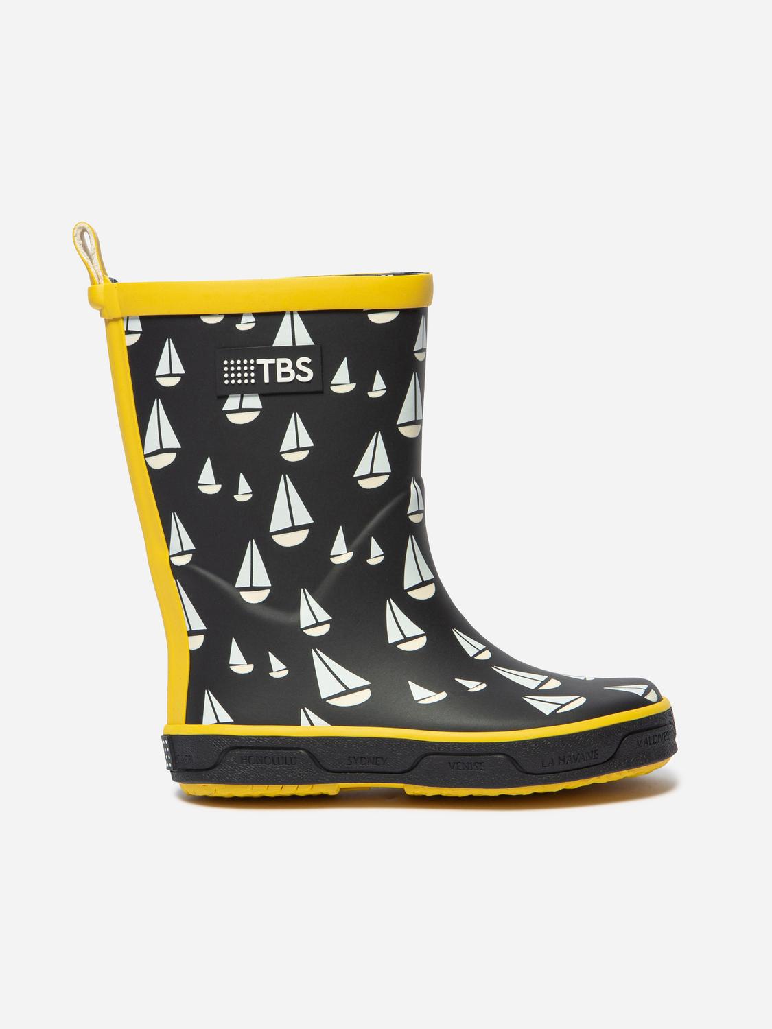 Botte Caoutchouc Enfant Marine Bateau ROSARIE
