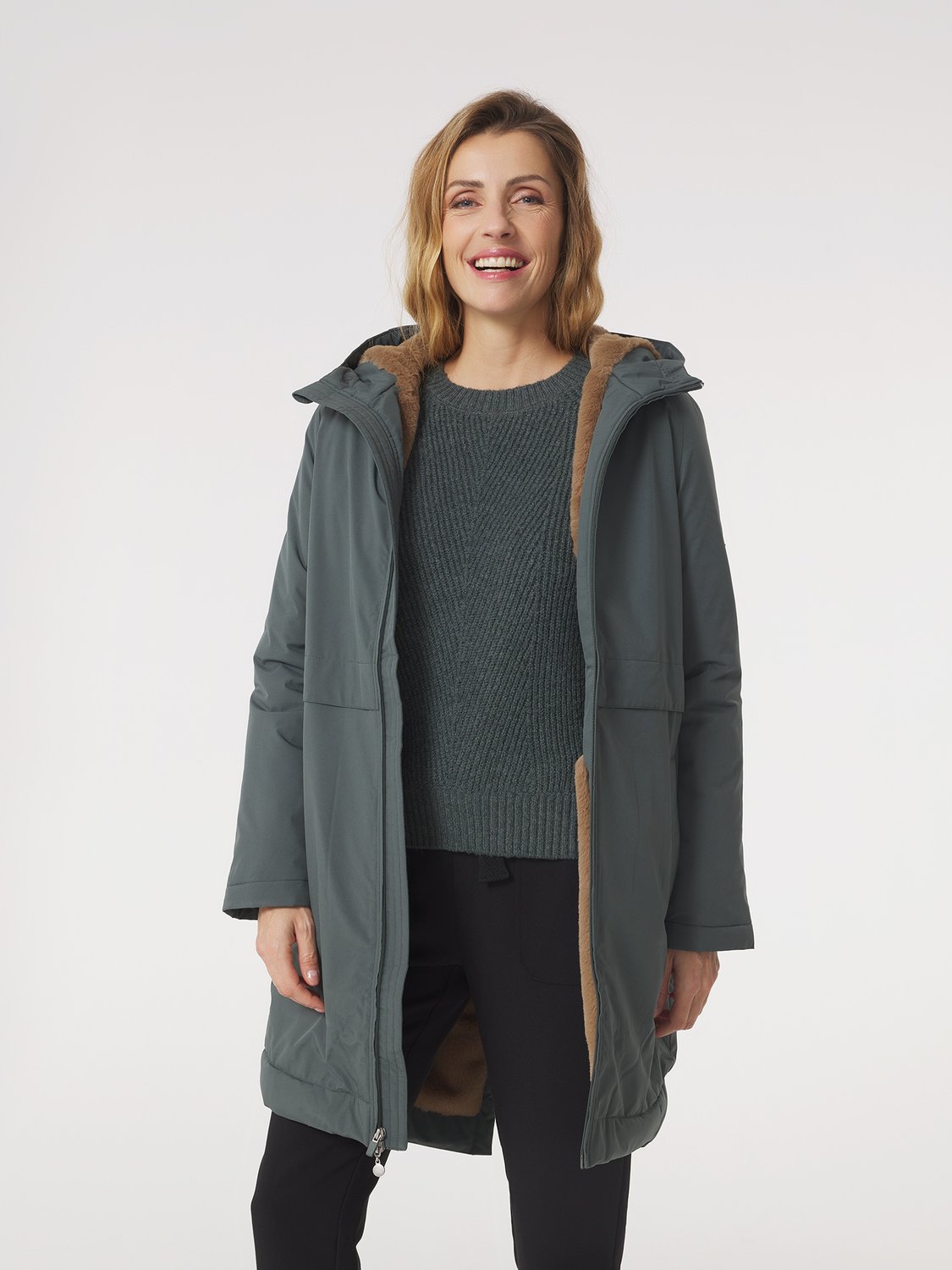 Manteau Long Femme Imperméable A Capuche Kaki SUSANLON