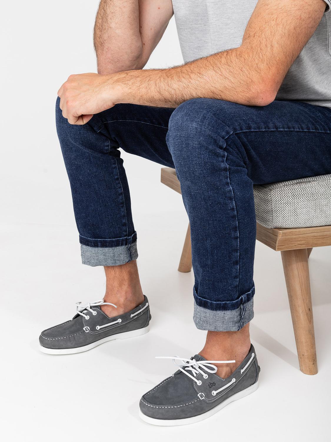 Chaussures Bateau Homme Cuir Nubuck Gris PHENIS Chaussures Bateau Homme Cuir Nubuck Gris PHENIS