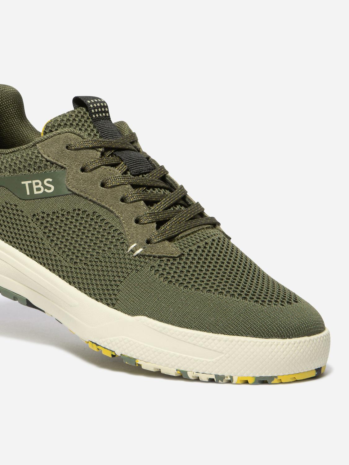 Tennis en toile homme kaki et jaune NEOPOLE