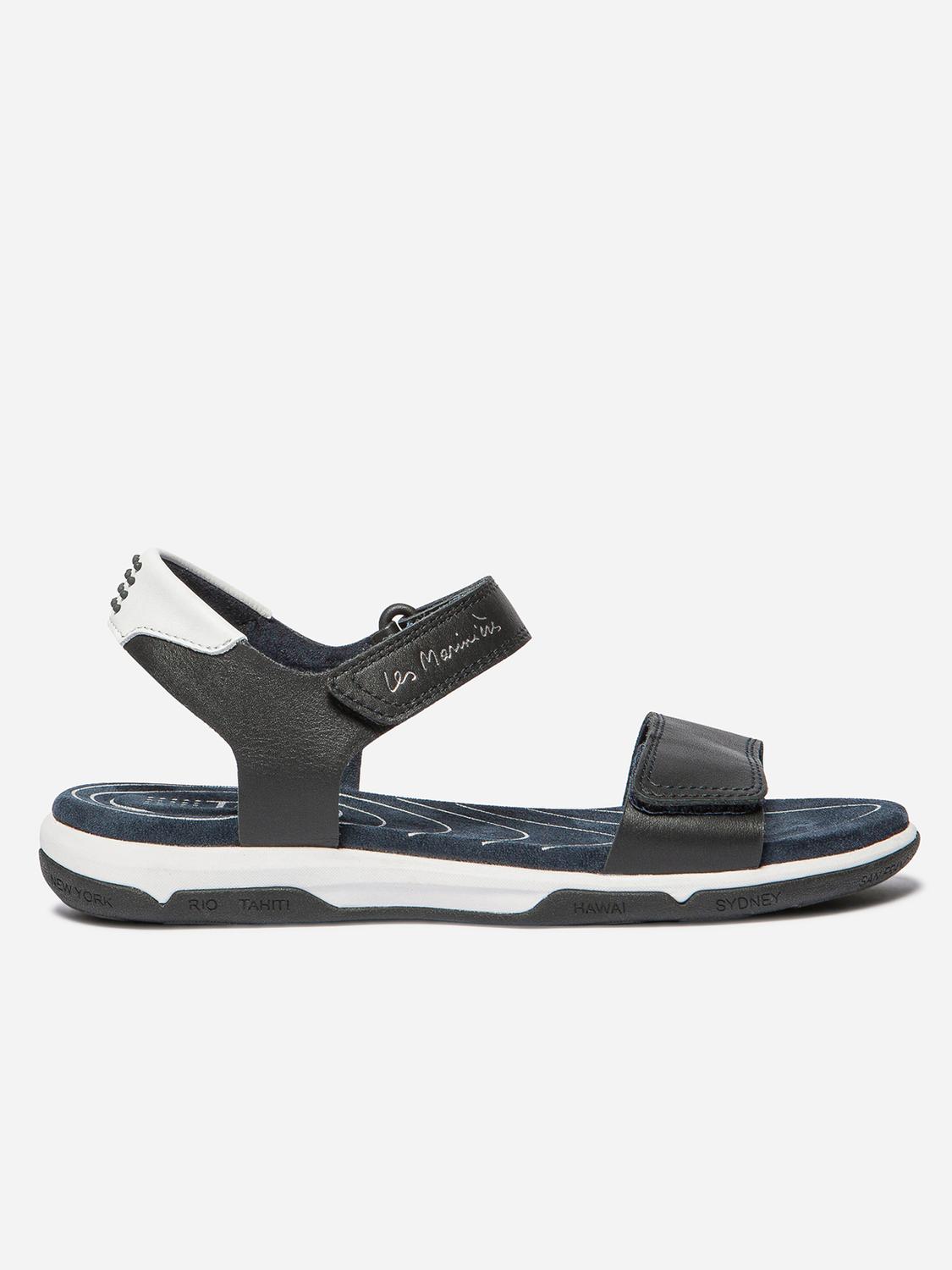 Sandales Femme Légères Cuir Marine