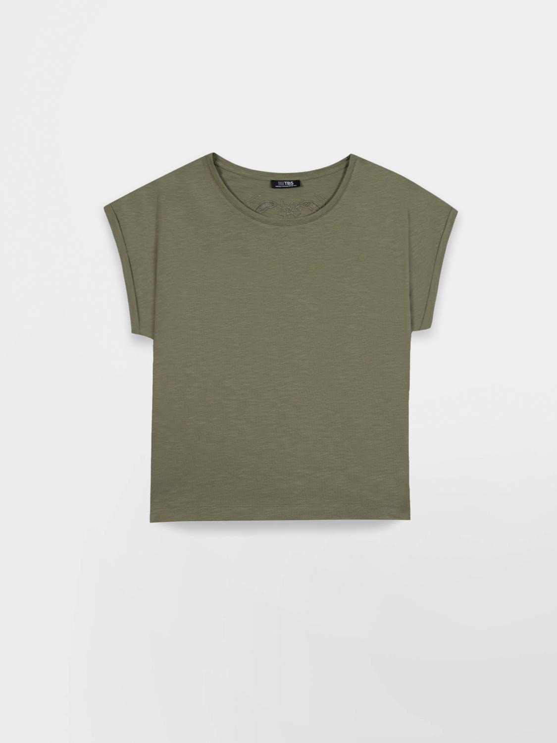 Tee-shirt en maille femme kaki MAHIATEE