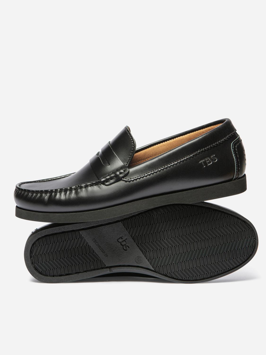Mocassin Homme Doublée Cuir Noir PEROUSE