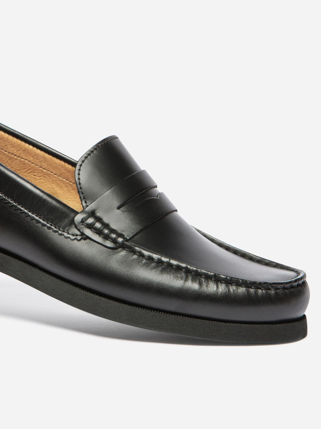 Mocassin Homme Doublée Cuir Noir PEROUSE