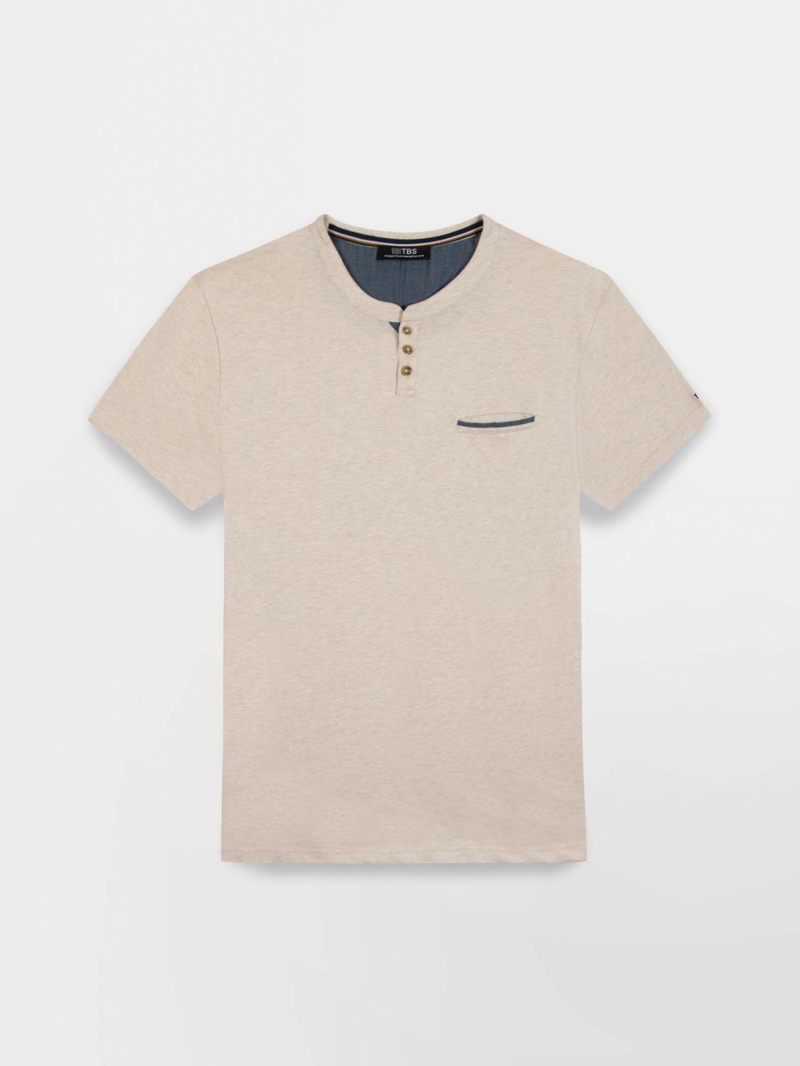 Men's knit T-shirt Beige Heathered BLAKETEE