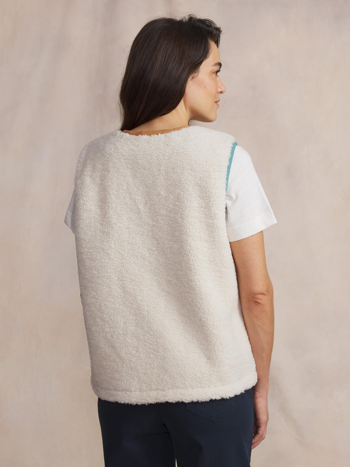 Sherpa sans manches femme ecru WILDASAN