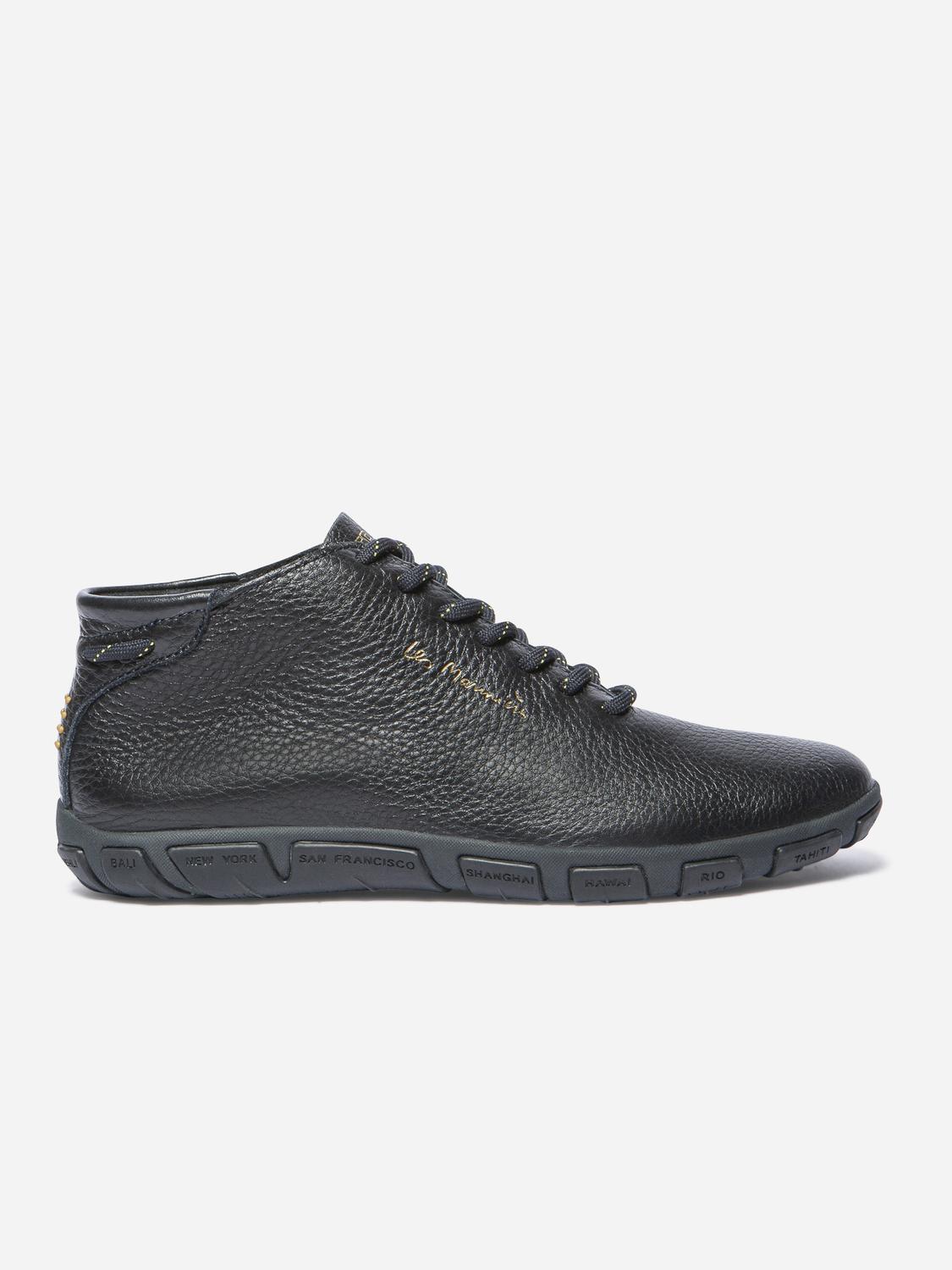 Tennis Montantes Femme Confort Marine Détail Or