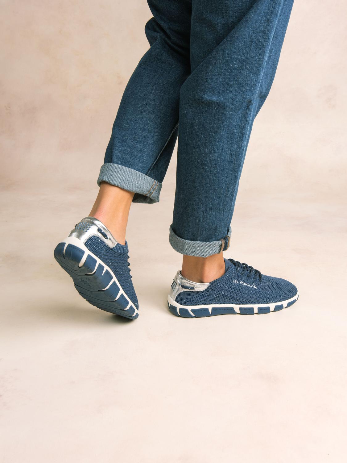 Women's canvas sneakers Heathered Regatta and Silver JAZARIA