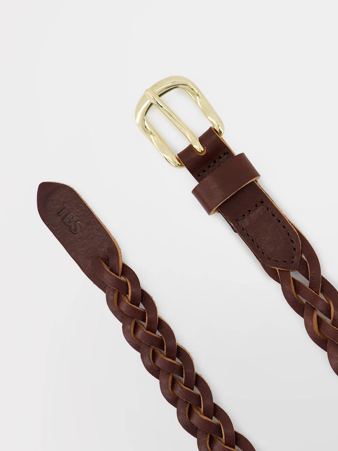 Ceinture en cuir femme havane ALIBELT