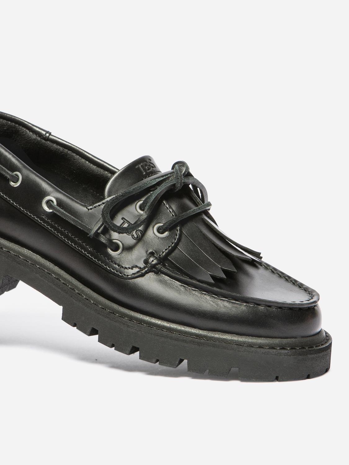 Chaussures Bateaux Femme Cuir Noir LAZARIE