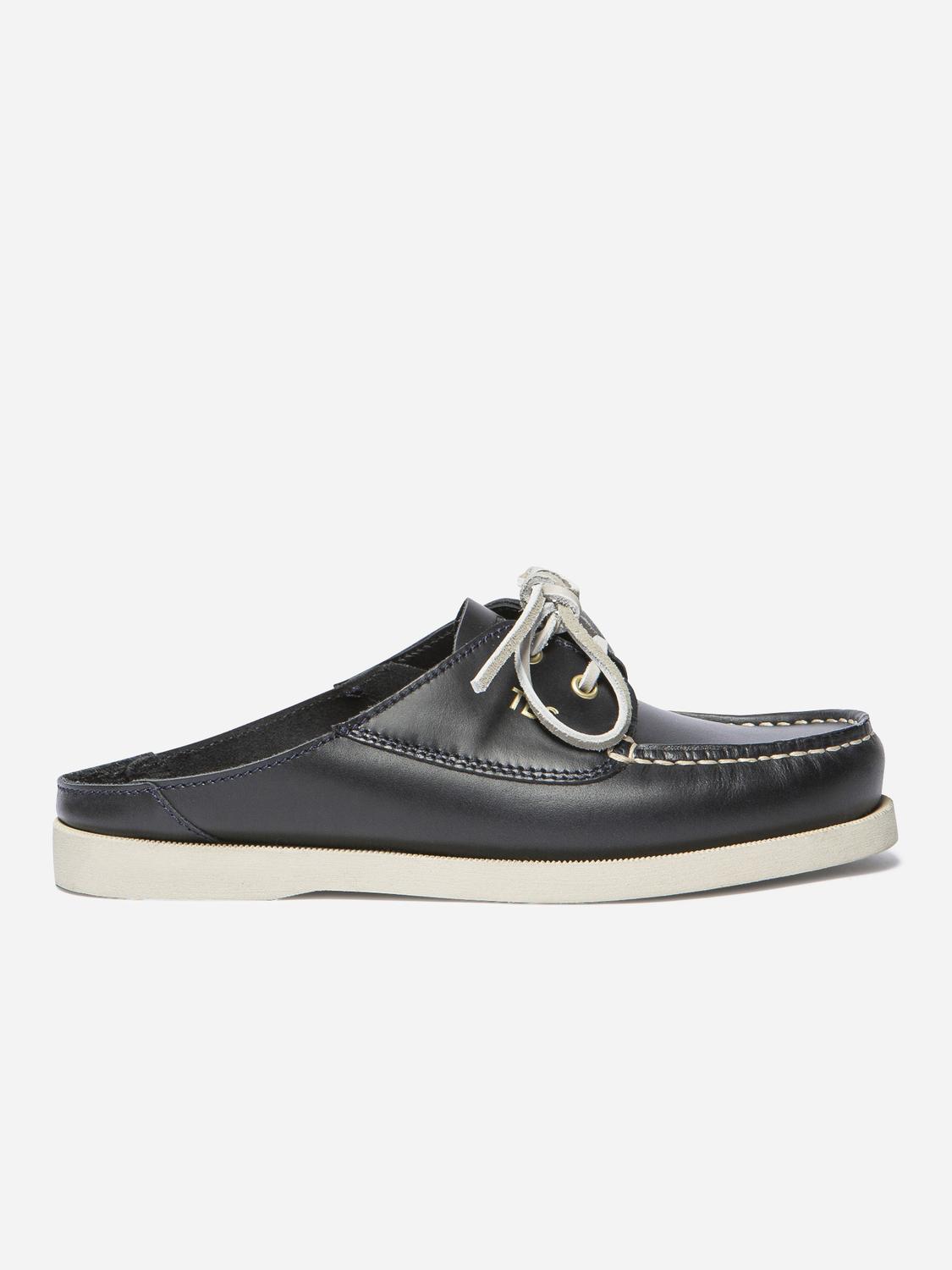 Mule Bateau Femme Cuir Marine PHELUME Mule Bateau Femme Cuir Marine PHELUME