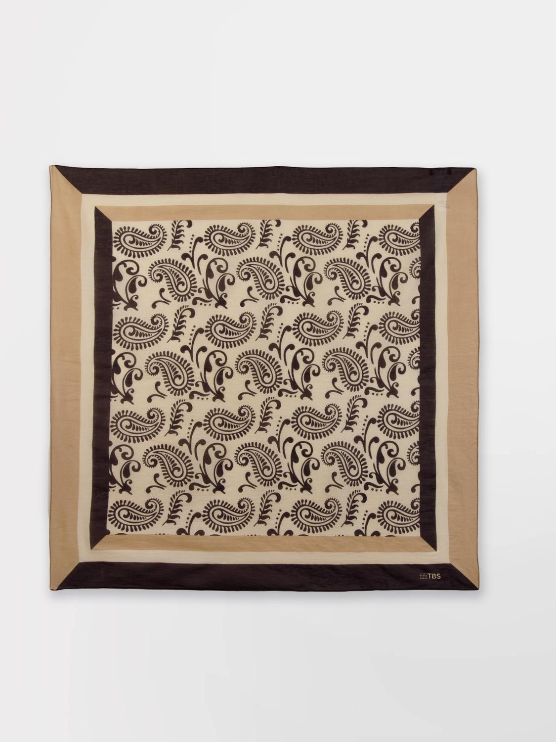 Foulard Femme Textile Chocolat et Osier ANNAFOU
