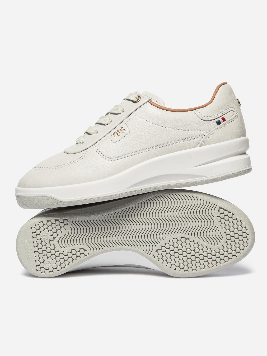 Baskets Cuir Femme Fabriquées en France Blanc BRANILY
