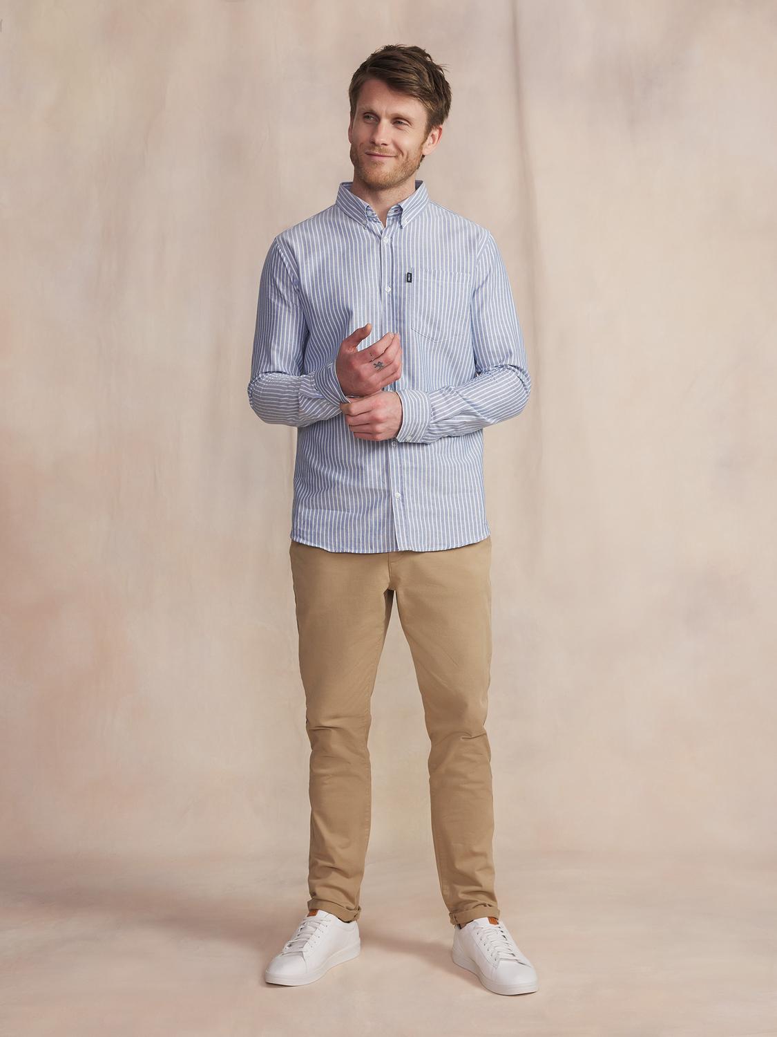 Chemise Chambray Manches Longues Bleu RHAVICHE Chemise Chambray Manches Longues Bleu RHAVICHE