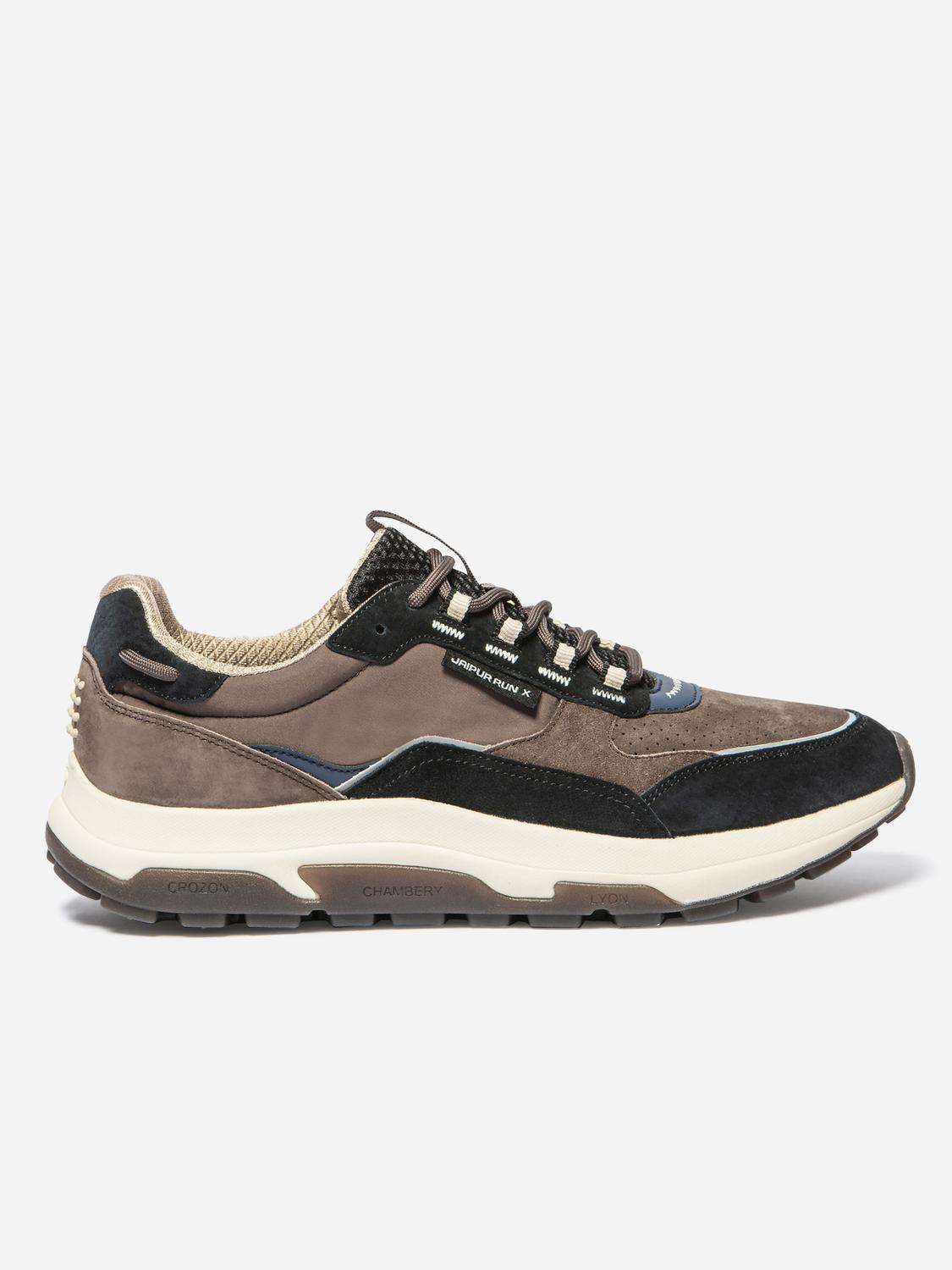 Running Homme Doublée Textile Cuir Chocolat et Noir JONASSE