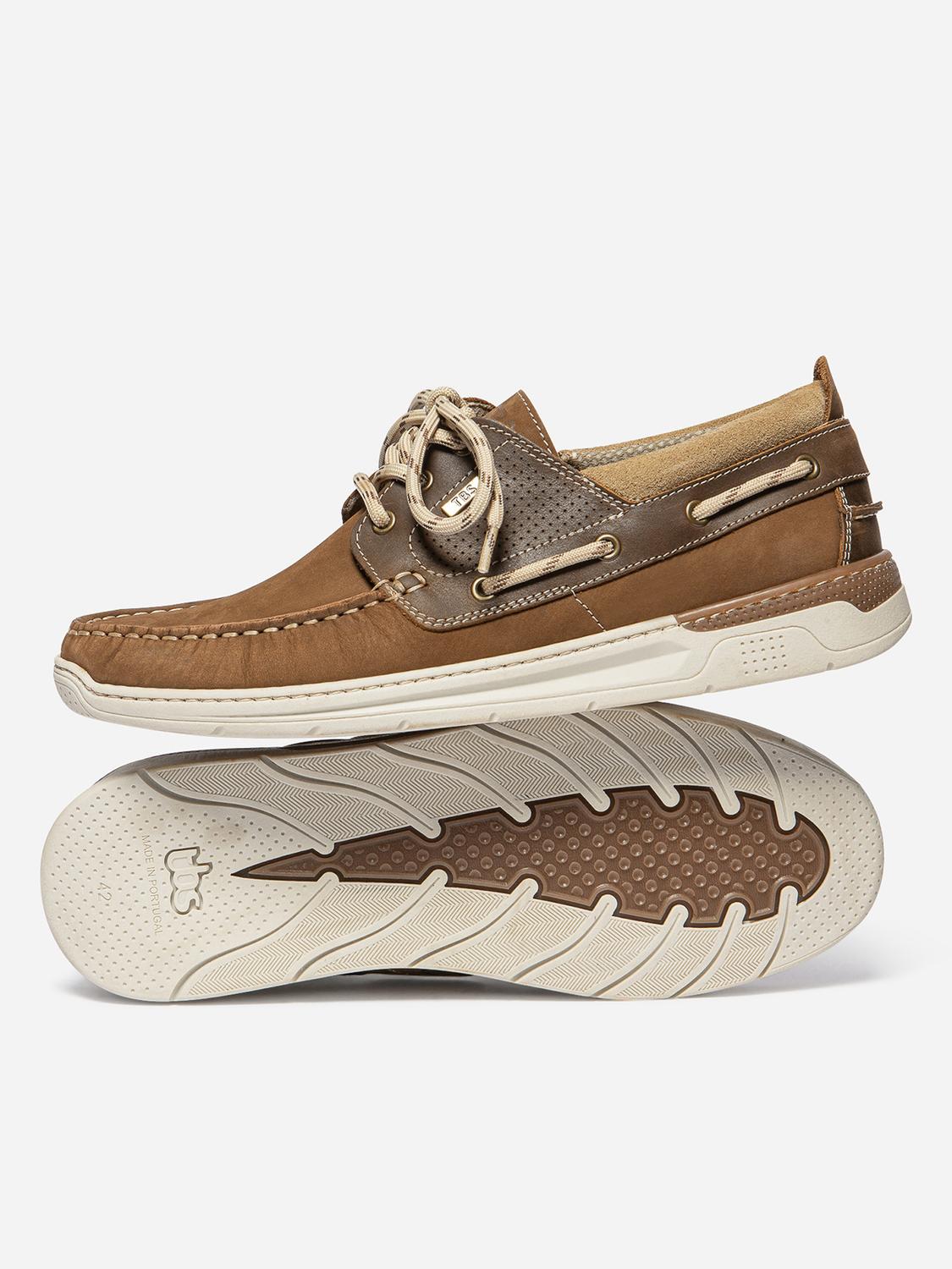 Chaussures bateau homme camel et cognac MATBOAT