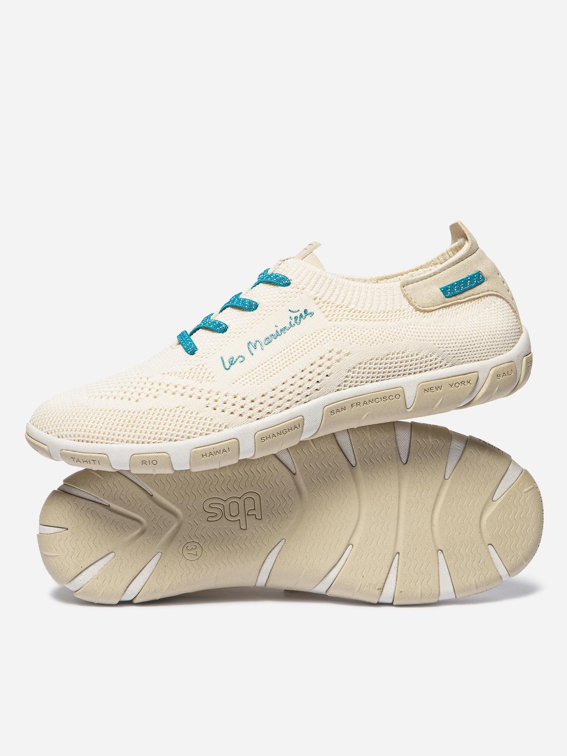 Tennis en toile femme calcaire et latte JANESSA