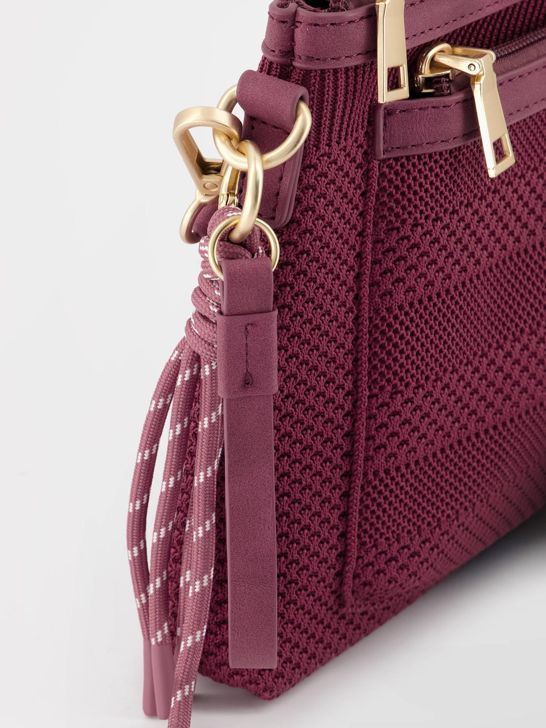 Sac Bandoulière Femme Knit Recyclé Rouge JAZAPOCH Sac Bandoulière Femme Knit Recyclé Rouge JAZAPOCH