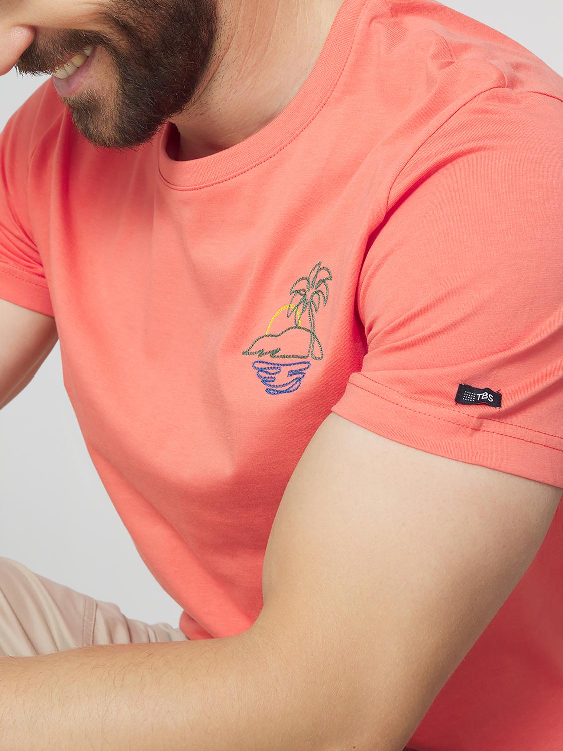 T-shirt Homme Coupe Ajustée Jersey Rouge SOHANTEE