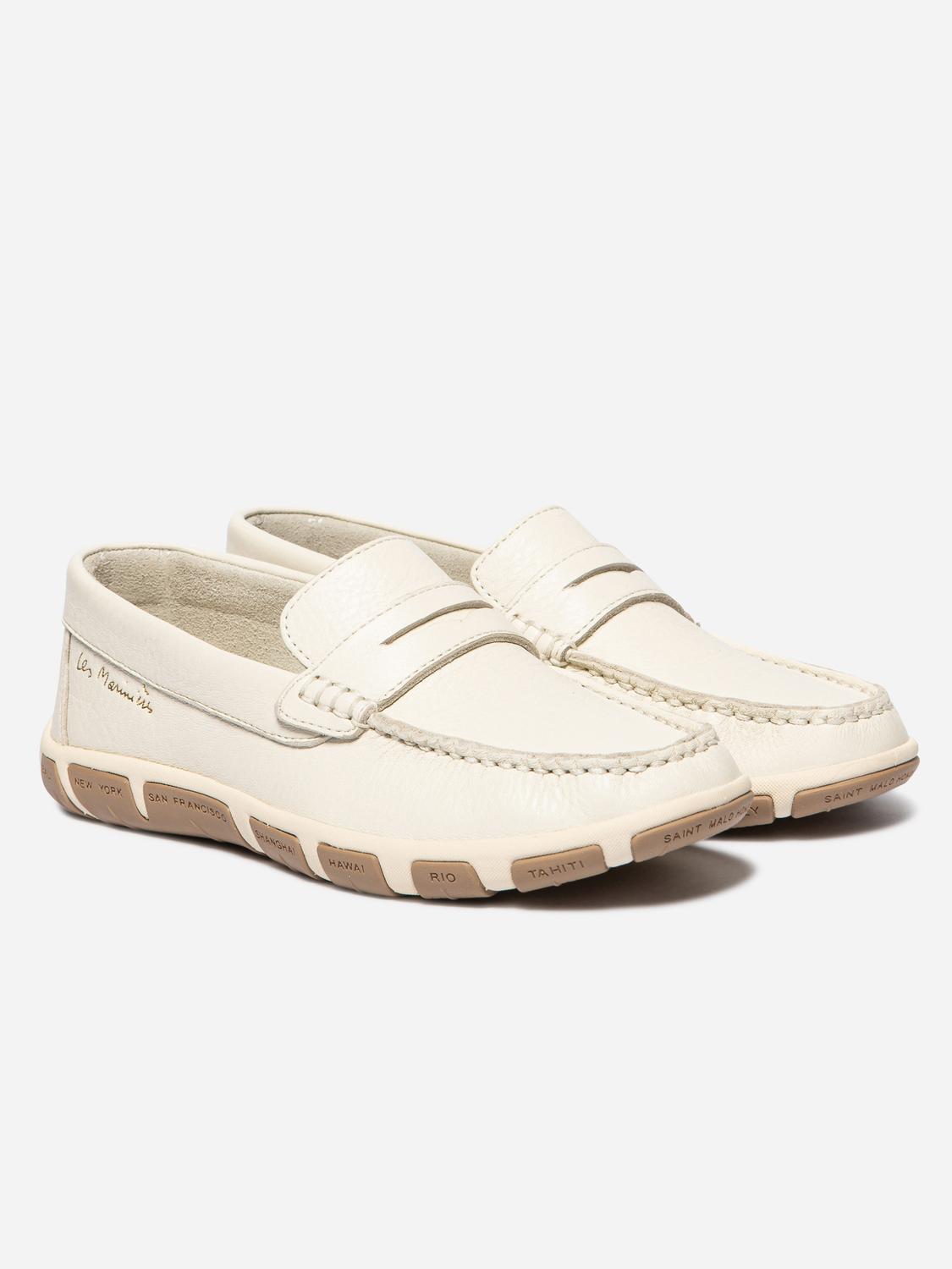 Mocassins femme light beige et chatain JAZABEL