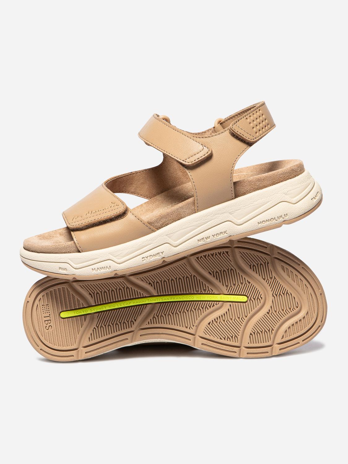 Sandales compensées femme cappucino LOUISIE