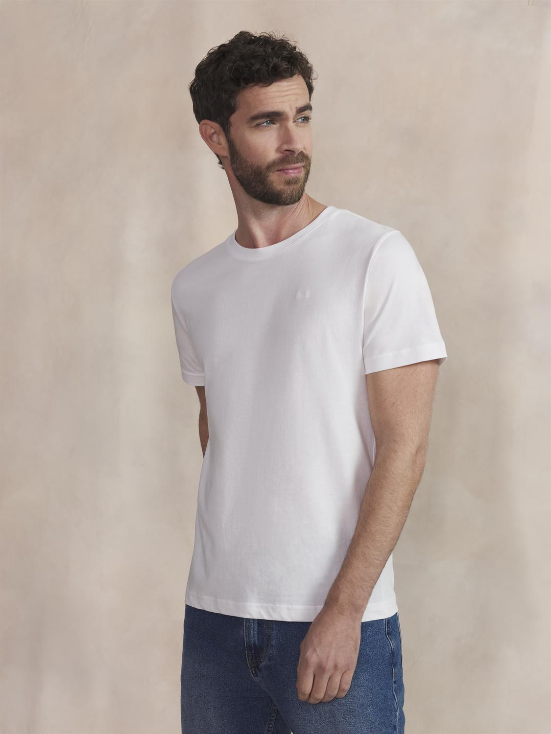 Men's knit T-shirt White PIERETEE