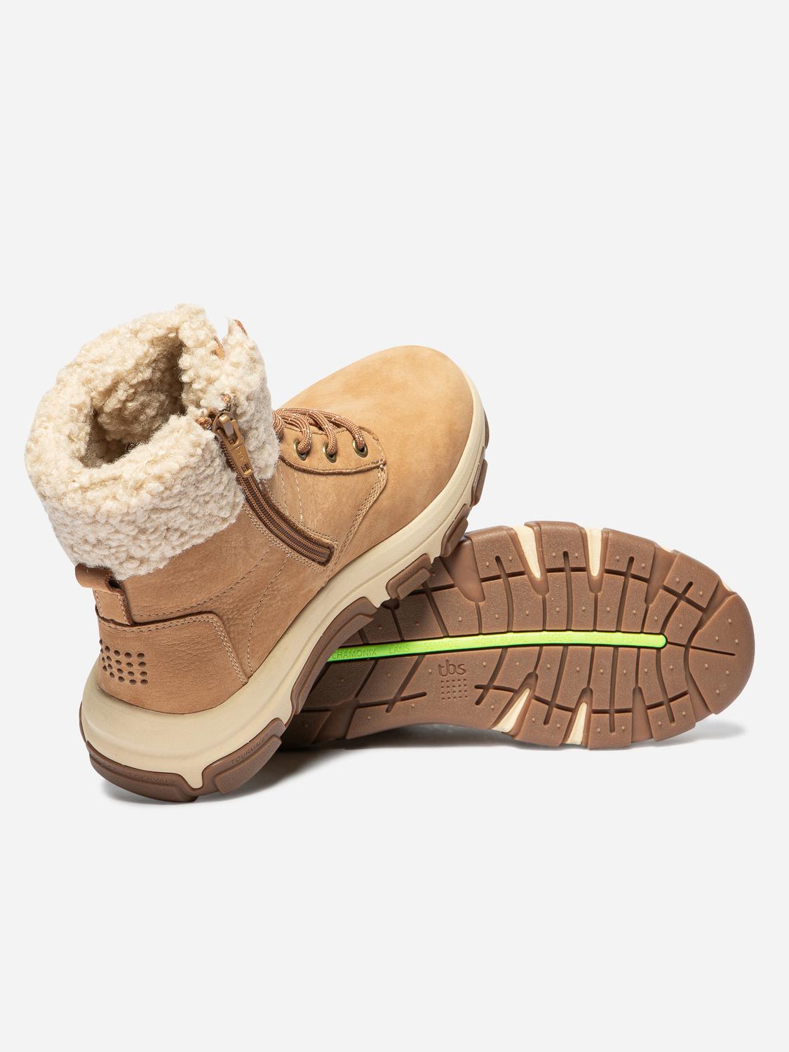 Boots Femme Fourrées Semelle Crantée Cuir Camel Boots Femme Fourrées Semelle Crantée Cuir Camel