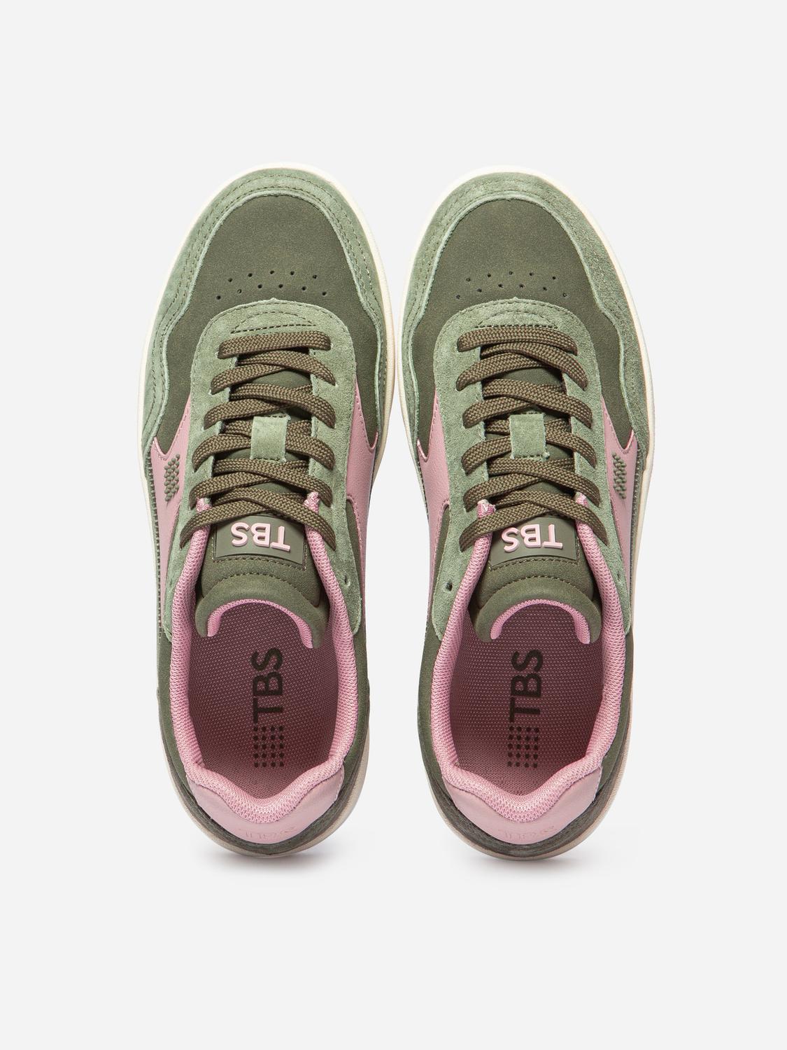 Tennis Femme Cuir Nubuck Vert ALMERIA Tennis Femme Cuir Nubuck Vert ALMERIA