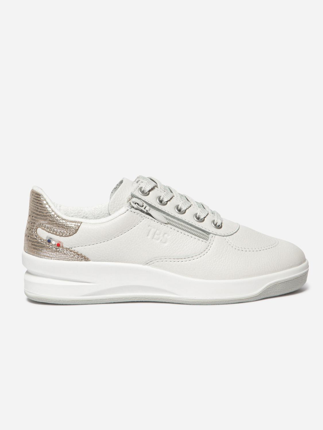 Women's leather sneakers White and Silver BRAZIP