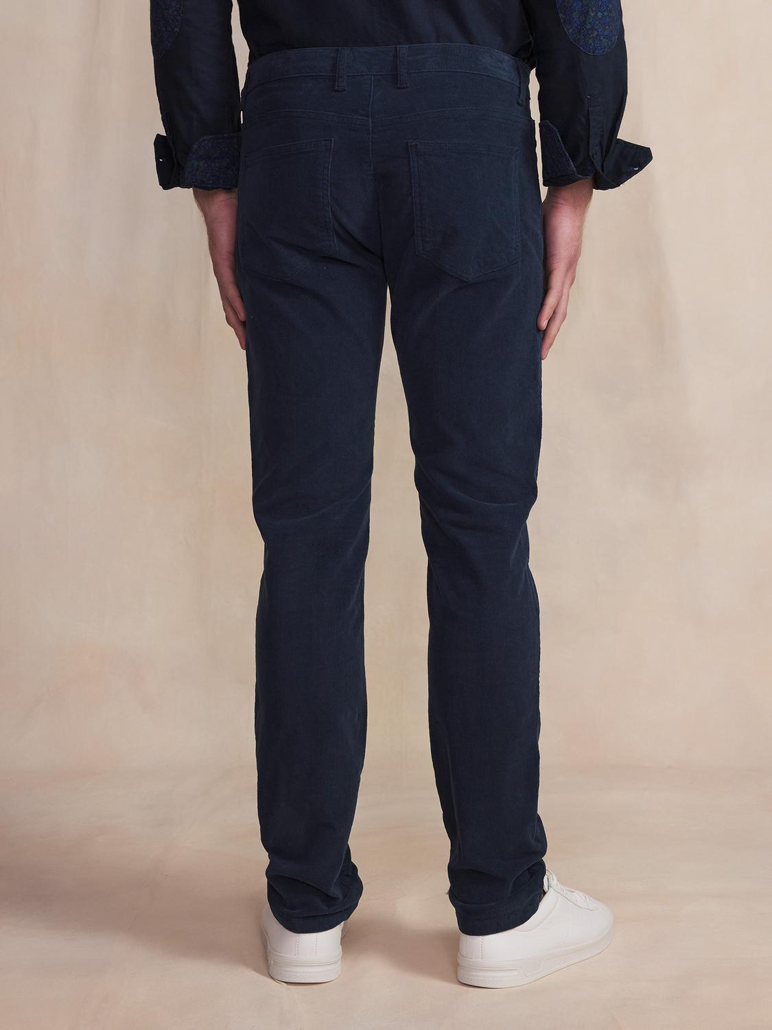 Pantalon Homme Velours Côtelé Bleu ARNONPAN
