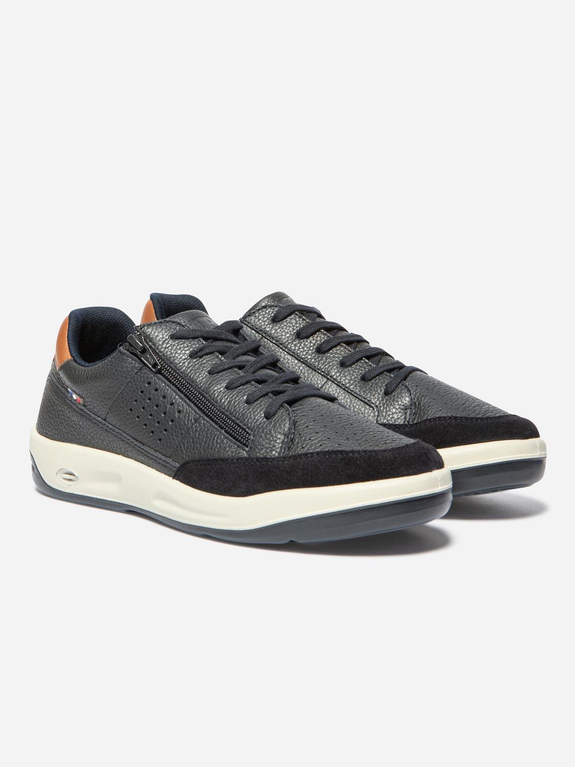 Baskets Homme Zippée Fabriquées en France Cuir Bleu ALLZIPP Baskets Homme Zippée Fabriquées en France Cuir Bleu ALLZIPP