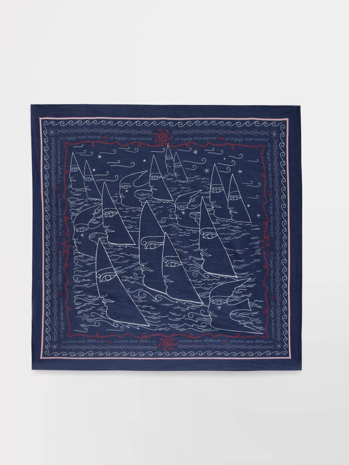 Foulard femme marine et voile MARELINE Mersea People