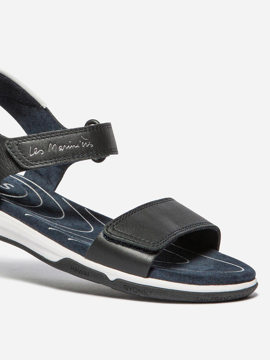 Sandales Femme Légères Cuir Marine