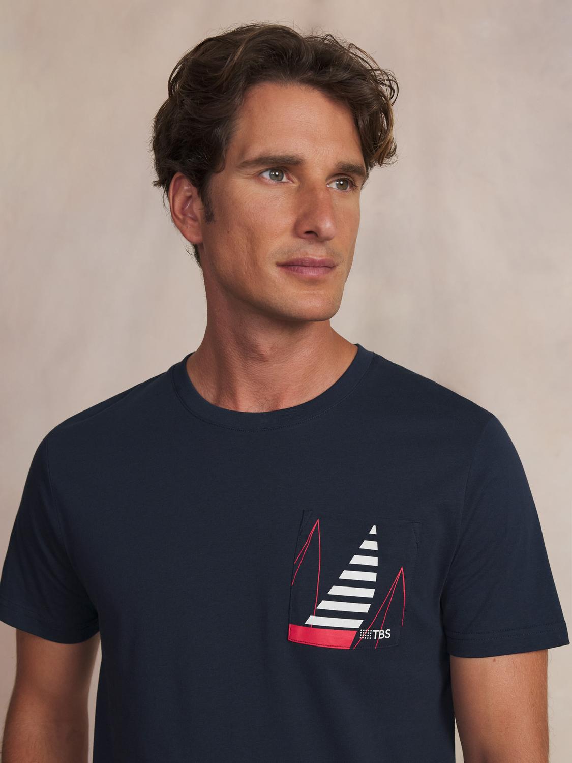 Tee-shirt en maille homme navy DANISTEE
